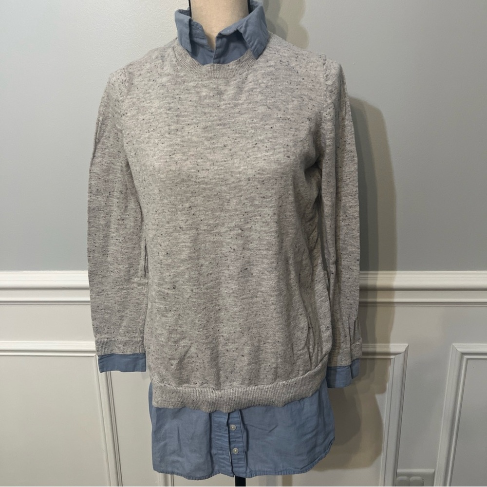 Ann Taylor Loft Women's Collared Shirt and Sweater Set Pullover Size Medium
